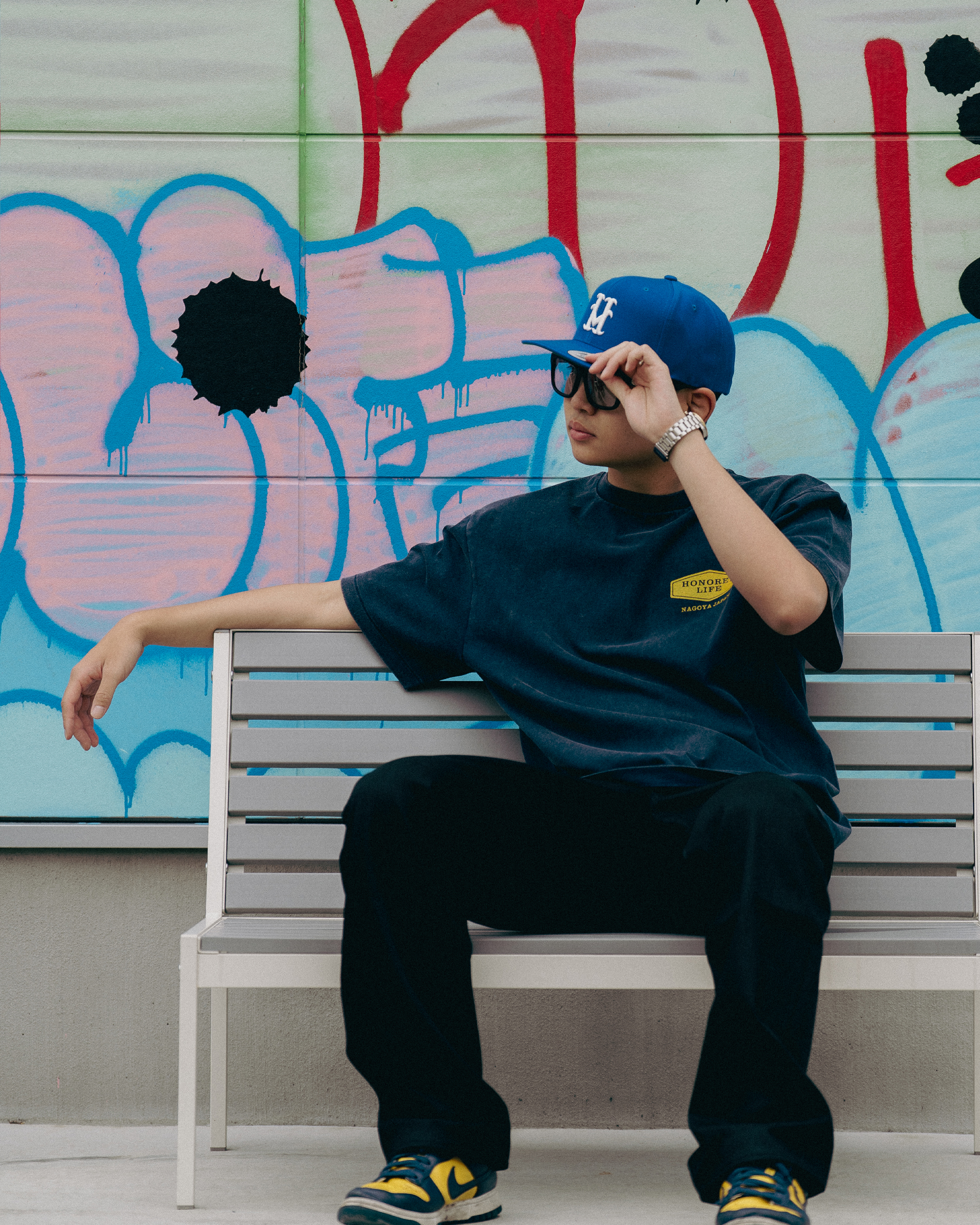 HL BAR LOGO TEE FADE NAVY - 画像 (4)
